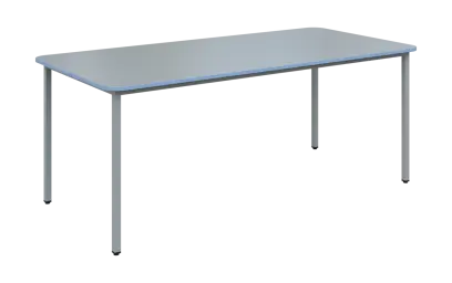 JSBR 190N Jídelní stůl 1900 x 900 mm, deska šedá s hranou blankyt / podnož stříbrná